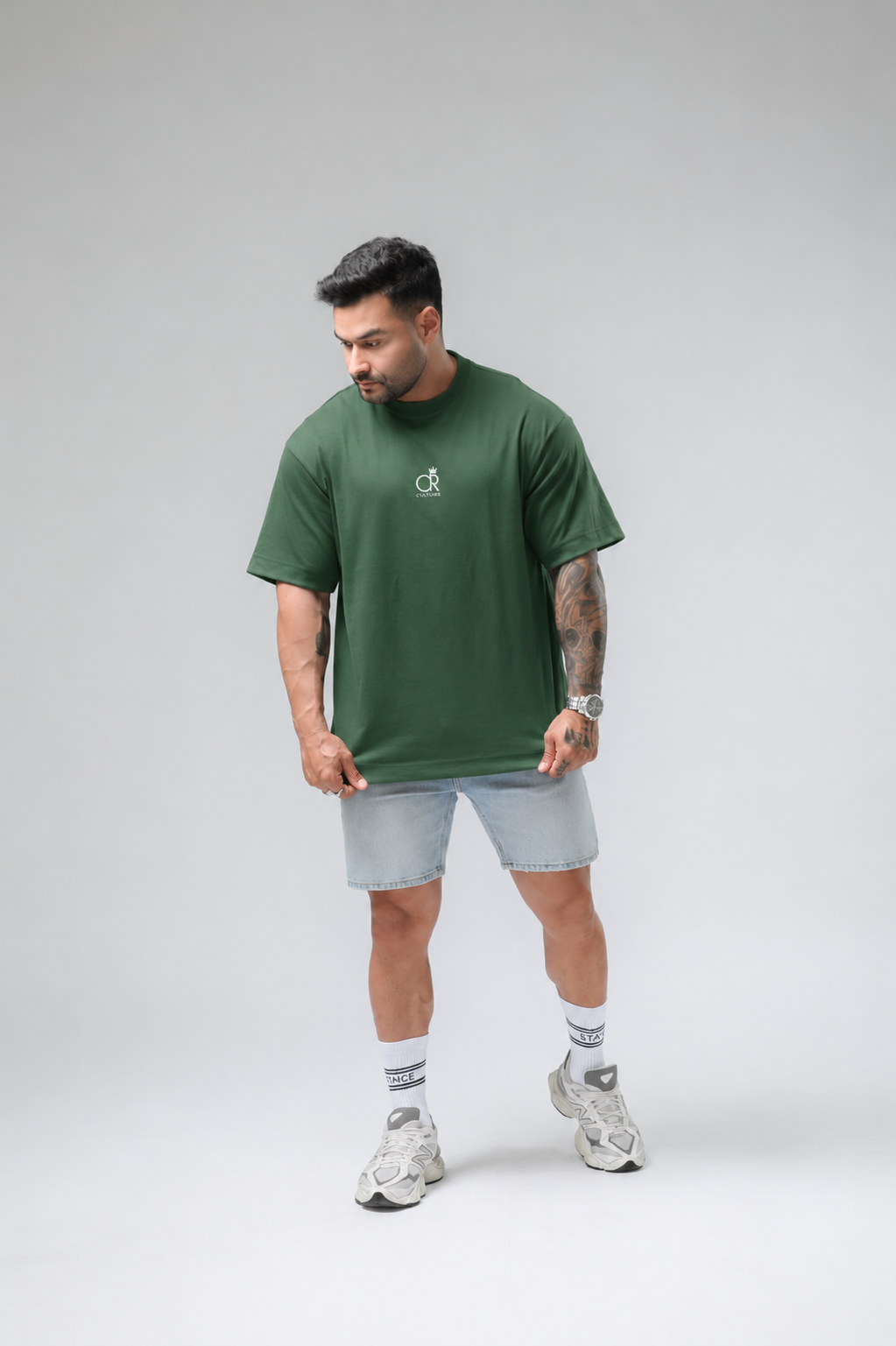 Camiseta Oversized - ÂNIMO VERDE MILITAR
