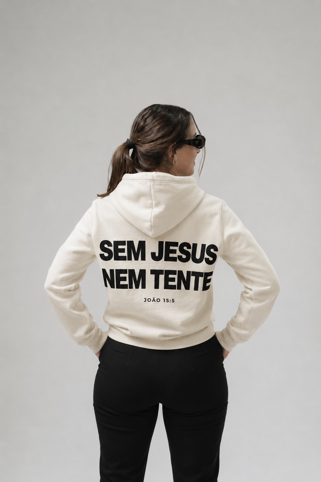 Moletom Sem Jesus Nem Tente Off-White