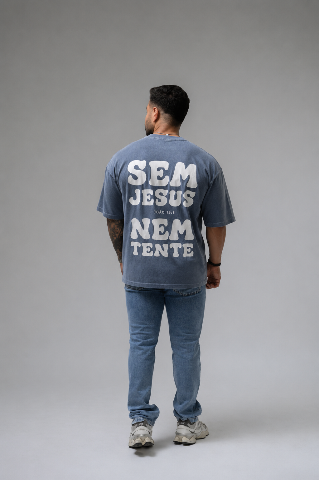 Camiseta Oversized Estonada - Sem Jesus Nem Tente