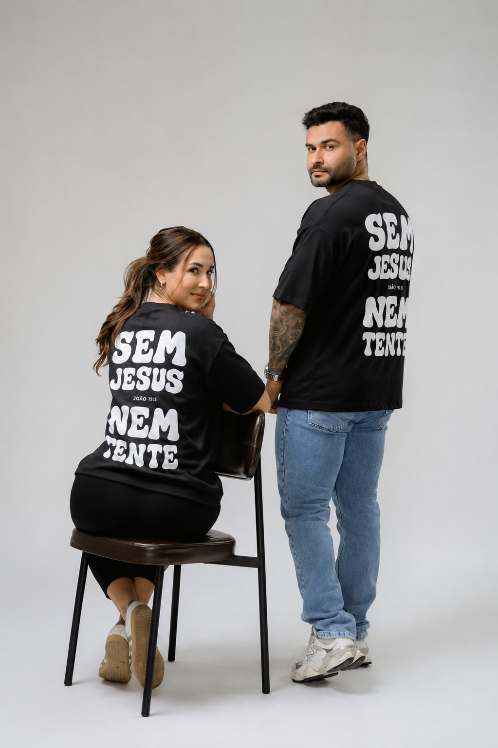 Camiseta Oversized - Sem Jesus Nem Tente